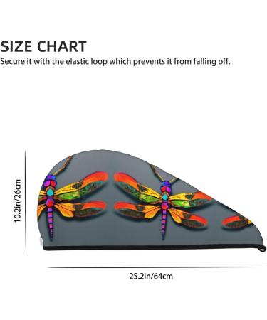 Cute Dragonfly Coral Velvet Dry Hair Cap | Quick-Dry Hair Towel Wrap for Men & Women | Ideal Travel & Home Accessory - Buy Online on GoSupps.com