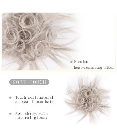 Tousled Updo Messy Bun Hairpiece - Silver Grey Synthetic Ponytail Extension - Buy Online on GoSupps.com