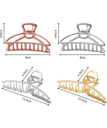 Four Large Metal Hair Clips Retro Anti-Slip Lightweight Fixed Metal Grabber Shark Clip Hair Styling Accessories for Different Hairstyles for Ladies and Girls - Buy Online on GoSupps.com