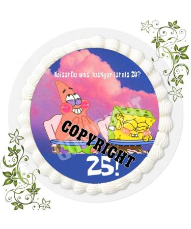 I fondant cake topper cake picture birthday Spongebob COLORFUL 25th birthday