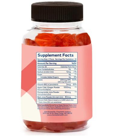 Apple Cider Vinegar Gummies - Weight Management, Digestion, Gut Health Support - Vegan, Gluten-Free, Non-GMO - 60 Gummies - Buy Online on GoSupps.com