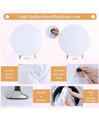 Haefoo 7.2FT White Round Backdrop Cover for 5 to 7.2ft Circle Arch Stand - Adjustable Wrinkle Free Circle Backdrop Cover for Birthday Wedding Baby Shower Photography Party Background Decor - Buy Online on GoSupps.com