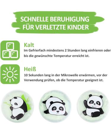 Newgo Cooling Pads for Kids - Gel Cold Warm Compress Reusable Pain Relief Pillows 3-Pack Panda Design for Injuries Fever and Wisdom Teeth - Buy Online on GoSupps.com