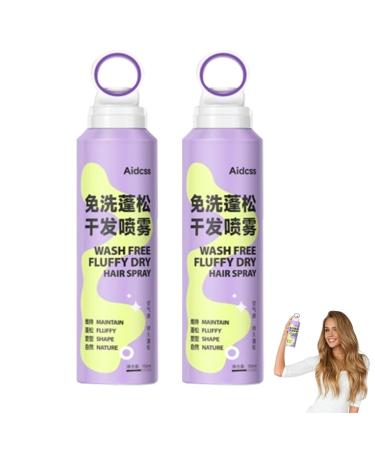 Wash Free Fluffy Dry Hair Spray Reduces Greasiness & Oiliness Hair Volumizer Spray Refreshing Oil Control Fluffy Volume Lift Hair Spray Dry Hair Spray For Everyone (150ML+150ML)