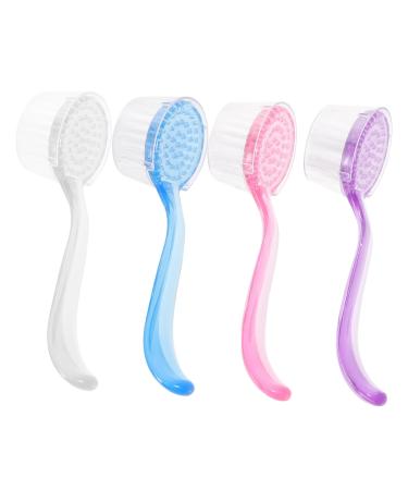 FRCOLOR 4PCS Scrub Brush Cleansing pinceles para u as acrilicas washbasin The face Acrylic Hand wash Silicone Brush face wash Brush exfoliating Brush Facial Scrubber Medium