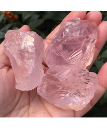 Natural Crystal Rough 3pcs Natural Pink Rose Quartz Crystal Rough Gemstone Specimen - Buy Online on GoSupps.com