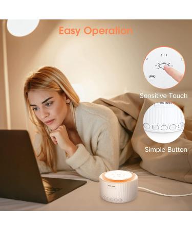 White Noise Sound Machine with 30 Non-looping Sounds | 36-Level Volume | Memory Function and Timer | Touch Night Light | for Adults, Baby, Elder - Buy Online on GoSupps.com