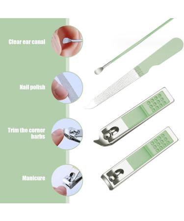 Nail Clipper Set Carbon Steel 4 in 1 Portable Nail Clipper Kit with Travel Cover Professional Sharp Nail Care Kit - Buy Online on GoSupps.com