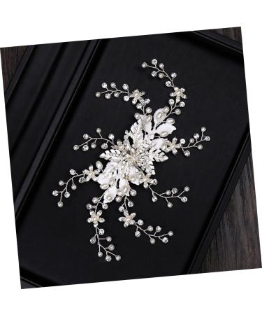 Ipetboom Silver Hair Clip Pearl Hair Accessories Diamond Headpiece Bridal Hair Clip Pearl Hair Pin Crystal Headpiece Pearl Tiara Rhinestone Barrettes Manual Flower Head Bride - Buy Online on GoSupps.com
