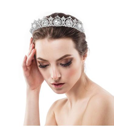 COCIDE Silver Tiara for Women - Vintage Queen Crown with Rhinestones, Crystal Headband for Bride, Bridesmaids, Prom - Ideal for Bridal, Halloween Costume Cosplay - Buy Online on GoSupps.com
