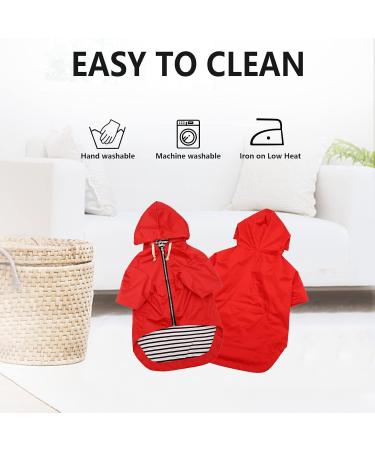 Minezi Hundred Coat - Reflective Buttons & Zippers Wind & Rainproof Adjustable Cord Removable Hood - Red XS (Breast Size: 38-42cm) | International Shipping - Buy Online on GoSupps.com