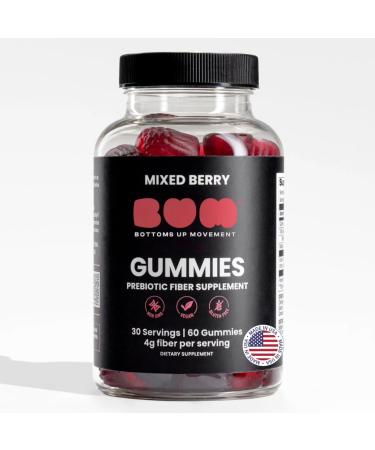 Bum Prebiotic Fiber Supplement for Men - Chicory Root Inulin Prebiotic Fiber Gummies for Men for Peachy Digestive Health, Regularity & Boating Relief - 4g Per Serving - 60 Gummies (30 Servings)