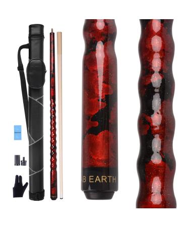 AB Earth Ergonomic Design 13mm Tip 58" Maple Pool Cue Stick Kit with Hard Case Red 21oz