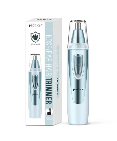 Ear and Nose Hair Trimmer Clipper 2023 Professional Painless Eyebrow & Facial Hair Trimmer for Men Women Battery-Operated Trimmer with IPX7 Waterproof Dual Edge Blades for Easy Cleansing Blue