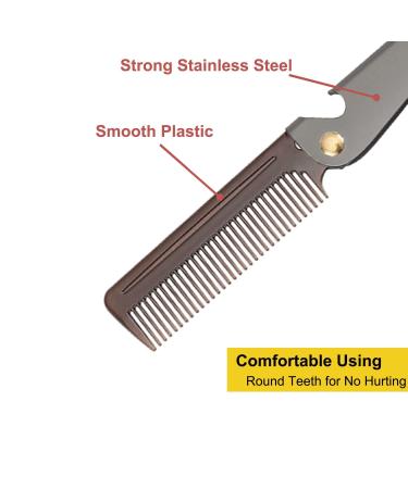 Stainless Steel Folding Comb - Pocket Comb for Men and Women - Black - Buy Online on GoSupps.com