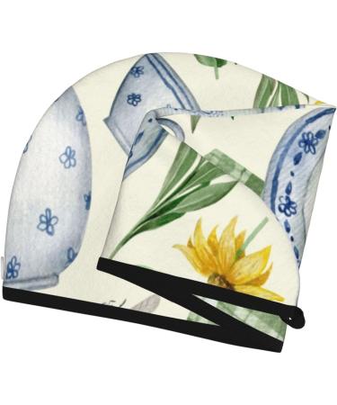 Microfiber Hair Drying Cap - Vintage Utensils Soft Absorbent Towel Wrap for Curly Long & Thick Hair - Quick Drying & Fast Drying Hair Cap - Buy Online on GoSupps.com