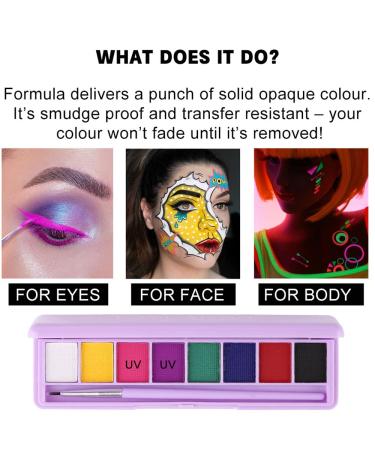 Yeweian 8 Colors Water Activated Eyeliner Palette - Hydra Graphic Neon Face Paint Set - Buy Online on GoSupps.com
