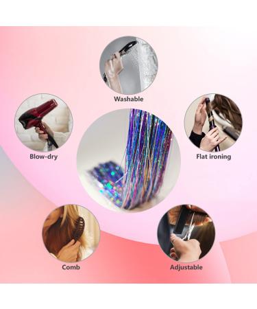 Sparkling Hair Tinsel Kit - Easy to Use 12 Colors 2400 Strands 48 Inches Extensions for Women & Girls - Glitter Fairy Accessories for Christmas, New Year, Halloween Cosplay - Buy Online on GoSupps.com