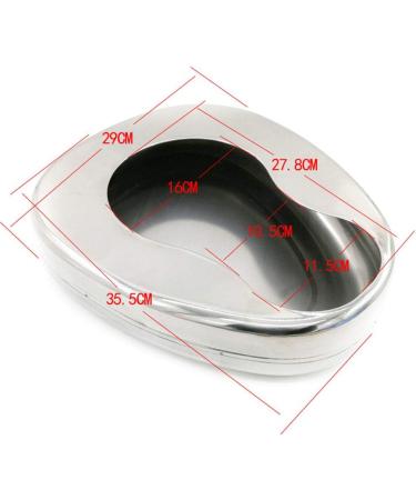 Portable Washable Stainless Steel Bedpans with Lid Firm Thick Stable Bedpan Heavy Duty Smooth Countoured for Male Female Bed-Bound Patient Personal Care Silver Without cover - Buy Online on GoSupps.com