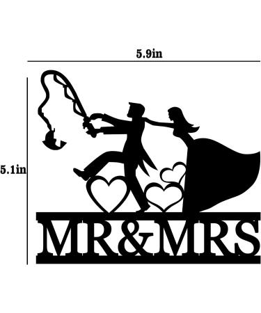 Fishing Wedding Cake Topper Funny Mr and Mrs Cake Topper - The Bride is Catching The Fishing Groom From Behind Funny Fishing Bride and Groom Cake Topper - Buy Online on GoSupps.com