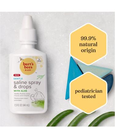 Burt's Bees Baby Saline Spray and Drops - Hypoallergenic, Moisturizing Formula - 1.5 Fl Oz - Buy Online on GoSupps.com