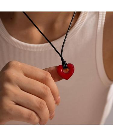 Oralgo Aesthetic Leather Heart Choker Necklace - Adjustable Everyday Accessory for Parties & Appointments - Buy Online on GoSupps.com