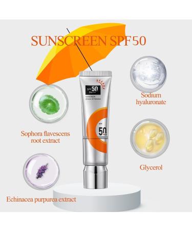 Trendyfave Sunscreen Spf 50 Face Moisturiser Skincare With UV Protection Sunscreen For Sunburn Brightening Cream Suncream Waterproof&Sweat-Proof Age Perfect Rosy Glow With Sodium Hyaluronate&Glycerol - Buy Online on GoSupps.com