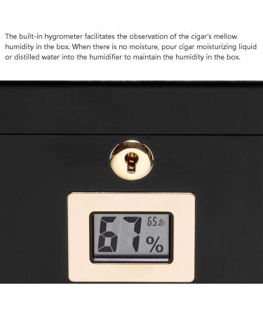 Humidor Cigar Box Desktop with Hygrometer and Humidifier Cedar Divider Holds 20-30 Cigars - Buy Online on GoSupps.com