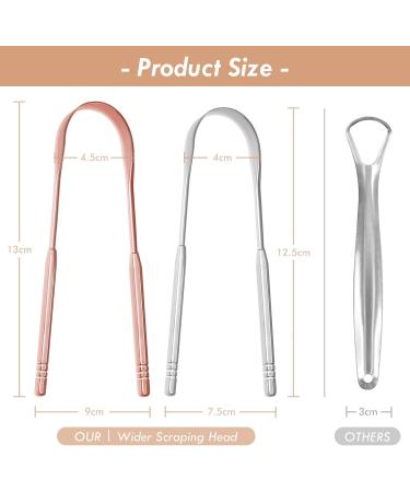 JUIDINTO Tongue Scraper Cleaner 2 Pack - Medical Grade Stainless Steel Tool with Travel Case for Oral Care - Eliminate Bad Breath - Adults and Kids - Buy Online on GoSupps.com