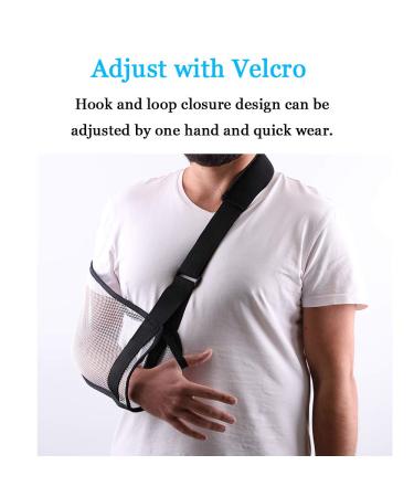 Mesh Shoulder Sling for Rotator Cuff Surgery Recovery - Arm Brace Support for Men and Women (White) - Buy Online on GoSupps.com