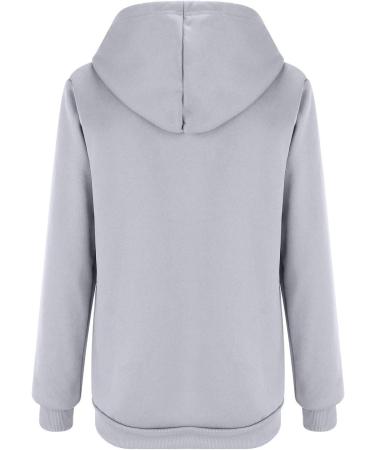 Warm Hanxiulin Fleece Plush Jacket for Women - Cozy Zipper Wool Hoodie Fluffy Autumn Winter Coat in Gray 3XL - Buy Online on GoSupps.com
