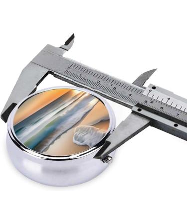 Sunset Over The Waves Round Pill Box | 3 Compartment Travel Organizer for Purse & Pocket | Portable Pill Box for International Shipping - Buy Online on GoSupps.com