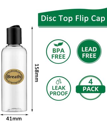 APSTAQEOO 4 x 150 ml Plastic Squeeze Bottles - Refillable Travel Containers with Funnel & Labels - Sliced Lids & Folding Lock - Perfect for Liquids - Buy Online on GoSupps.com