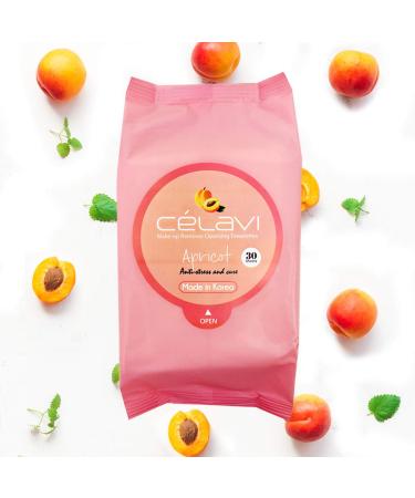 Celavi Makeup Removing Wipes 30 Count (3 Packs) - Apricot, Vitamin, Cucumber Infused - Buy Online on GoSupps.com