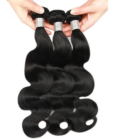 Lomelomme Natural Hair Extensions - Real Body Wave Human Hair Bundles & Closure (16/18/20/22 Inch) - Black Brazilian Wavy Hair for Women - International Shipping Available - Buy Online on GoSupps.com