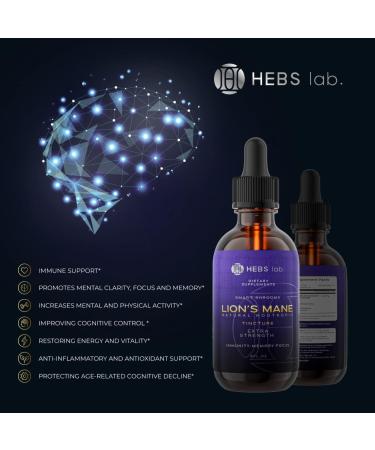 Organic Lions Mane Mushroom Extract - Brain Supplement for Memory & Immune Defense - 4 Fl Oz - Made in USA - Buy Online on GoSupps.com