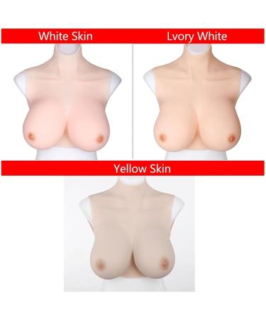 Knobco High Neck Realistic Silicone Fake Breasts - Mastectomy Enhancer for Everyday Cosplay & Holidays | Ivory White C Cup (1600G) - Buy Online on GoSupps.com