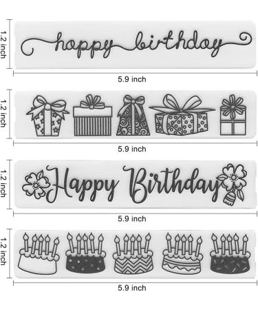 LANGFON Plastic Template Embossing Folders - 4 Patterns for Happy Birthday Card Making and DIY Crafts - Buy Online on GoSupps.com