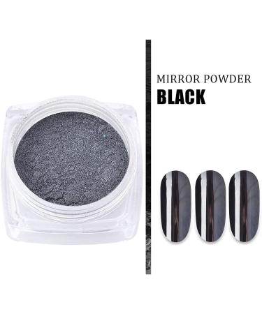 Black Mirror Powder Metallic Chrome Powder Set - Gold & Black Nail Art Glitter Pigment Dust with Sponge Applicators - Buy Online on GoSupps.com