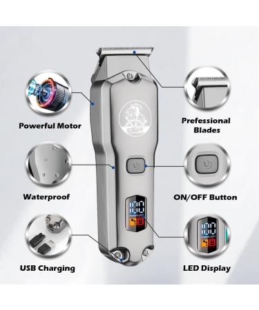 Hair Clippers for Men Hair Clipper Professional Hair Trimmer 2 in 1 Haircutting Kit Waterproof Cordless Barber Set LED Display Rechargeable V-675 - Buy Online on GoSupps.com