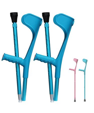GHFTCCF A Pair Foldable Forearm Crutches(Pink/Blue) Height Adjustable Crutches(93-115cm) Aluminum Lightweight Crutches Suitable Height 4'7 -6' (Color : Pink Size : 1 Count) Blue Pair