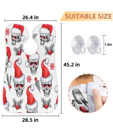 Skeleton Christmas Hat Beard Bib Apron | Non-Stick Waterproof Hair Catcher for Men | Shaving & Trimming Grooming Cloth with Suction Cups | Perfect Gifts for Men - Buy Online on GoSupps.com
