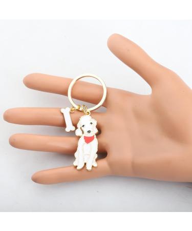 Ensianth Dog Keychain - Perfect Gift for Dog Lovers | Puppy Paw Print Keyring for Dog Owners - Ideal for Moms & Dads - Bedlington Terrier Design - Buy Online on GoSupps.com