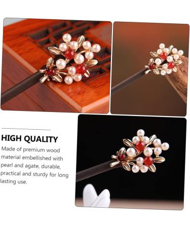 Beatifufu 1pc Vintage Pearl Hairpin Ancient Hair Chopsticks Hair Sticks for Buns Pearl Hair Accessories Japanese Decor Rhinestone Hair Clips Asian Crystal Flower Agate Japanese-style Bride - Buy Online on GoSupps.com