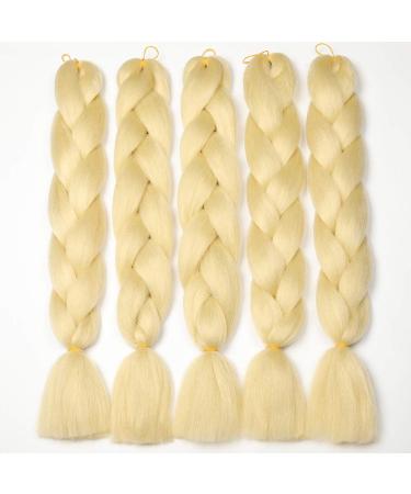 Showjarlly Jumbo Braid Art Hair Extensions - Ombre 24 Inch Kanekalon Braid (5 Pack) for Crochet Twist & Box Braids - Blonde 613# - Perfect for Stylish Hairstyles - Buy Online on GoSupps.com