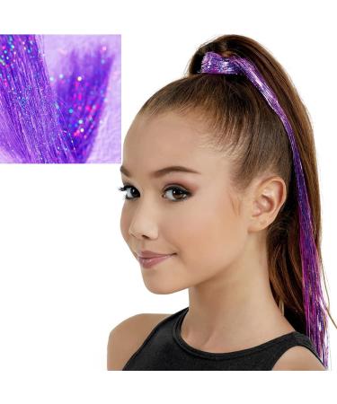 Holographic Hair Tinsel 400 Strands - Shining Purple, Heat-Resistant Silk Extensions for Parties & Gifts - Buy Online on GoSupps.com