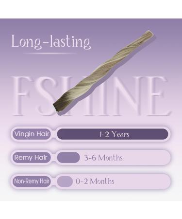 FSHINE Real Hair Tape-In Extensions - Balayage & Ombre - 25g 45cm 10 Pieces #4/7/80 - Natural Straight - Buy Online on GoSupps.com
