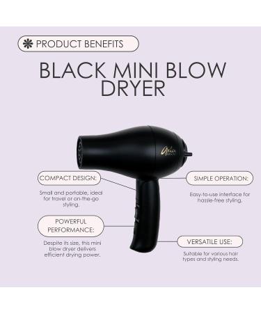 Aria Beauty Mini Compact Folding Blow Dryer - 1000W Dual Voltage with Diffuser & Nozzle Lightweight Travel Hair Dryer - Perfect for International Use - Buy Online on GoSupps.com