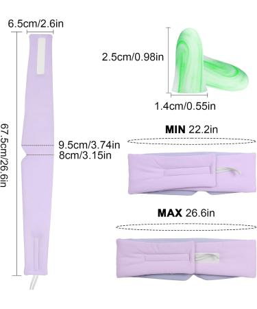 Sleep Mask & Hearing Protection Set - 1 Sleep Mask + 4 Ear Plugs | Soft Breathable Adjustable Travel Goggles for Men & Women - Purple - Buy Online on GoSupps.com