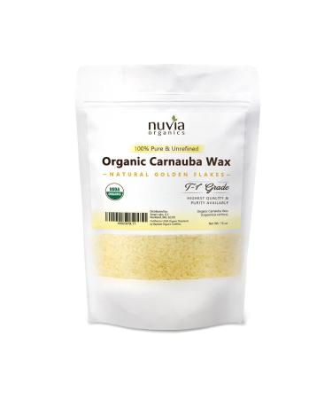 Nuvia Organics USDA Certified Carnauba Wax 100% Vegan - Great for DIY Cosmetics Food Grade Various Uses 16oz